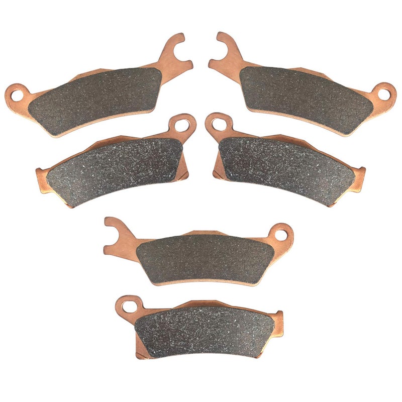 Zinger Brake Pads for Can-Am Outlander 450 500 570 650 800R 850 1000,2013-2024 Outlander 1000/1000 Max/1000R Max,17-2024 450/570/850&Max,13-23 650 Max, Renegade 570,3 Set Front&Rear Sintered Copper Brake Pad - Image 1